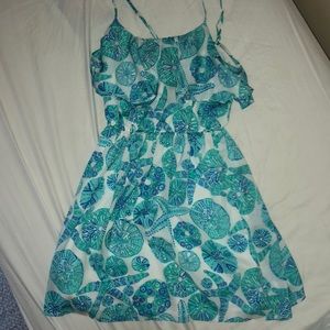 LILLY PULITZER blue and white patterned sun dress